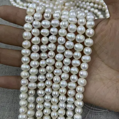 7-8mm Natural Freshwater Pearl Necklace Set