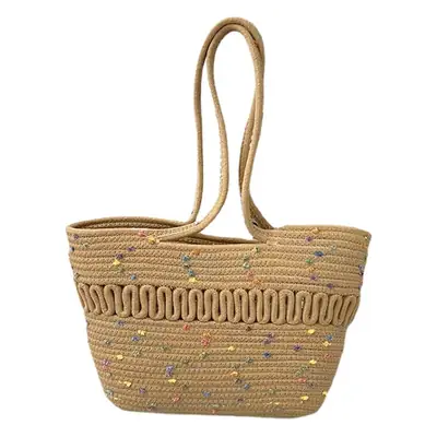 French Straw Woven Bag for Women, Large Capacity, Cross-border Holiday Use