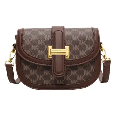 Vintage Saddle Bag Brown Gold Clasp Women