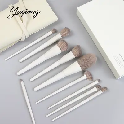 10-Piece Makeup Brush Set with Loose Powder Brush & Foundation Brush