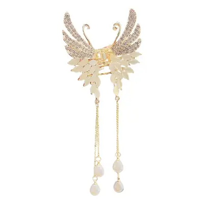 Metal Butterfly Hairpin with Pearl Tassel for Women