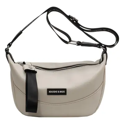 Women's French Niche Shoulder Messenger Bag Beige Black