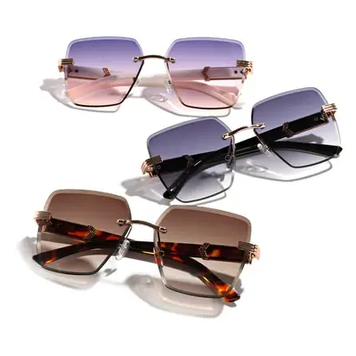 Men's Square Frame Semi-Metal Crossbody Sunglasses