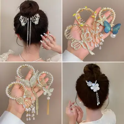 Ancient Style Orchid Tassel Hairpin Ball Head Hair Accessories