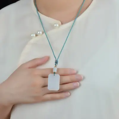 Exquisite Gold Jade Ping An Necklace