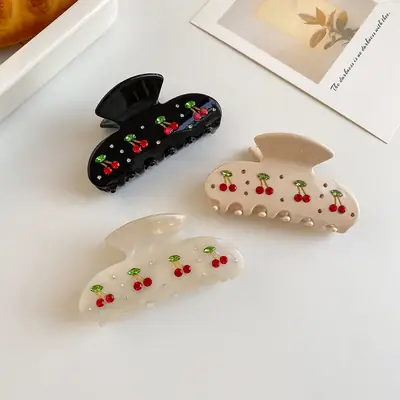 French Style Cherry Hairpin with Acetate Grip