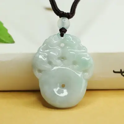 Aiyu Natural Jade Safety Buckle Ornament