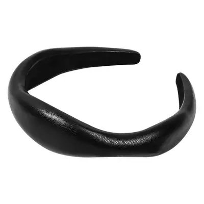 Qiyue Brown PU Leather Skull Top Headband for Women