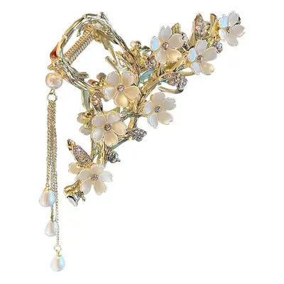 Fairy Flower Hairpin for Women with Pearl Tassel