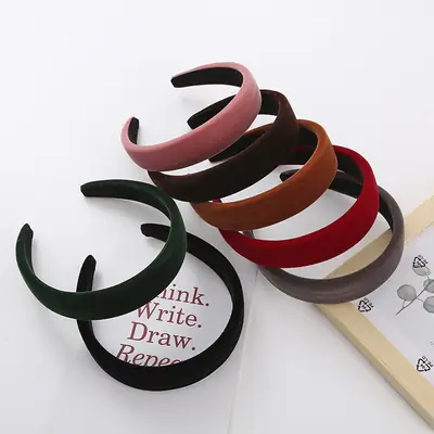 Velvet Skull Top Headband for Women Autumn Retro