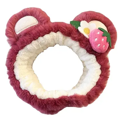 Strawberry Bear Plush Hair Hoop for Girls