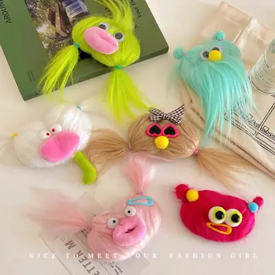 Cute Plush Hairpin with Side Clip for Girls