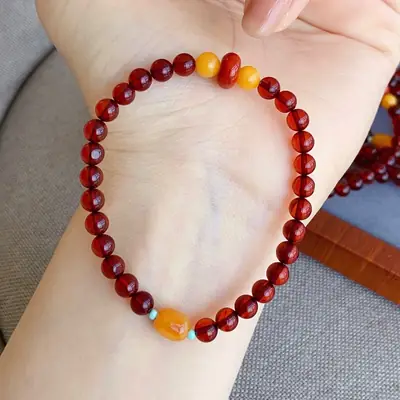 Natural Blood Purple Single Ring Bracelet Wine Red High Quality