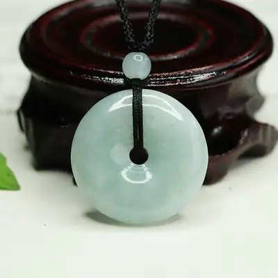 Aiyu Natural Jade Pendant with Safety Buckle for Men Women