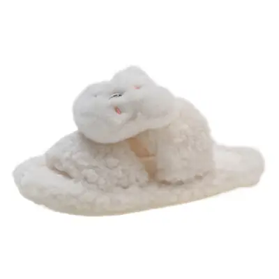2025 Cartoon Lamb Wool Cotton Slippers Non-Slip Winter