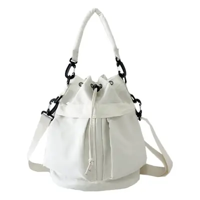 Light Gray Drawstring Underarm Bag for Women