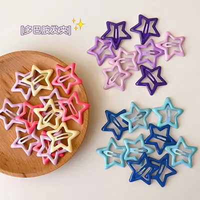 Five-Pointed Star Hair Clips for Girls Purple Lavender