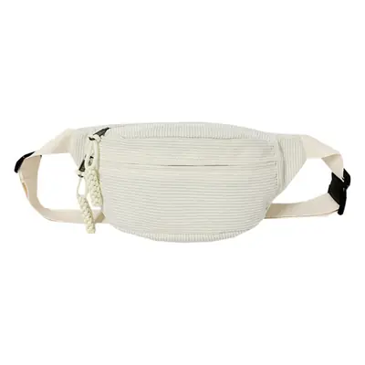Women's White Crossbody Bag with Yellow Zipper