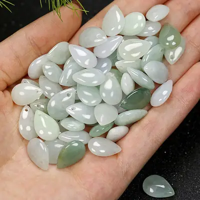 Jade Water Drop Pendant Necklace Bracelet Anklet Set