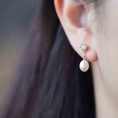 Elegant Pearl Earrings for Women Gold Plated