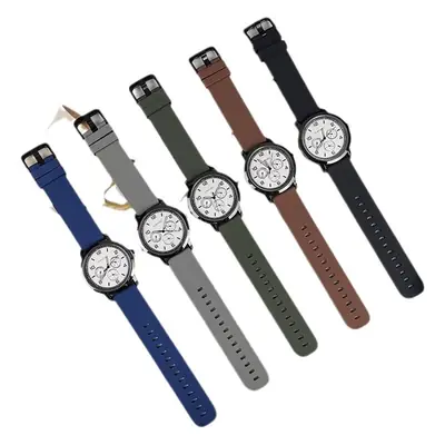 Men's Black Silicone 3-Eye Watch with Double Scale