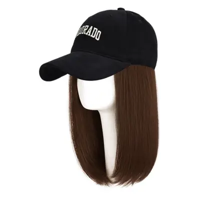 Female Medium Long Hair Letter Cap Face Mask Cap Set
