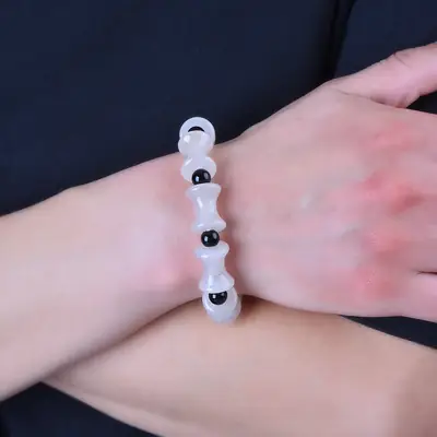 Gold Jade Bamboo Bracelet for Women