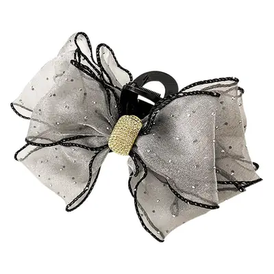 Black Sparkly Bow Hair Clip for Women