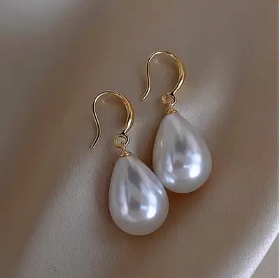 S925 Silver Pearl Water Drop Ear Hook Earrings