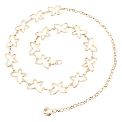 Women's White Hollow Butterfly Waist Belt