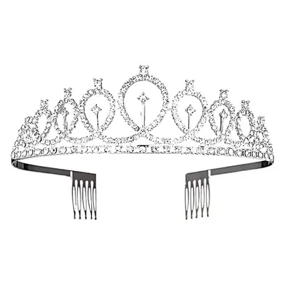 Rose Gold Crystal Crown Headband for Girls Birthday Party