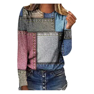 Cross-border European size long-sleeved T-shirt retro series 3D printed women's street long-sleeved sports T-shirt top Western Yama