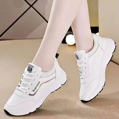 Women's White Korean Style Casual Sneakers