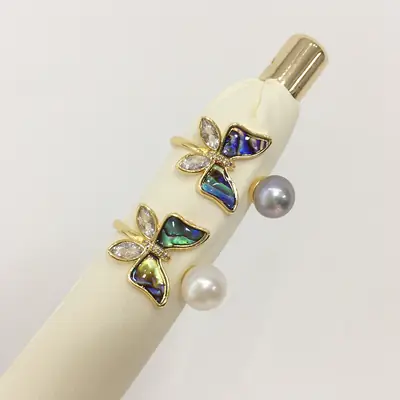 Natural Freshwater Pearl Ring 18K Real Gold Electroplating