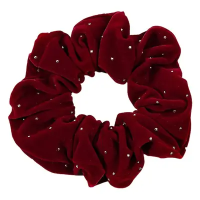 Velvet Rhinestone Hair Ring Red 12cm