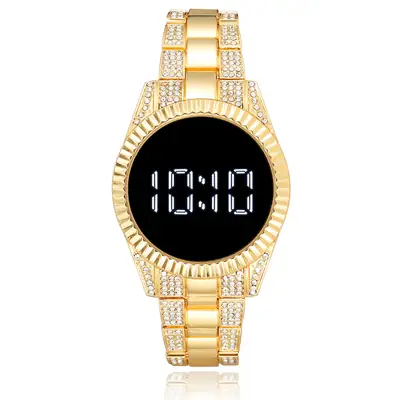 Gold Diamond Strap Women's Digital Watch 10:17
