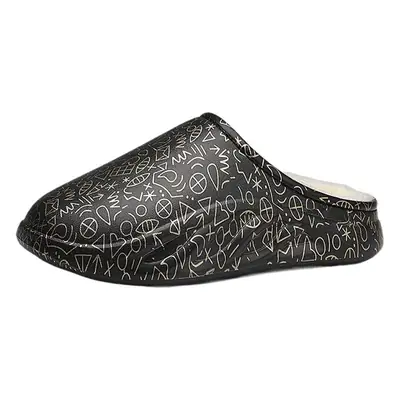 Men Winter Fleece Lined Cotton Slippers Closed Toe