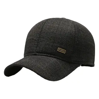 Winter Wool Baseball Cap for Men Navy Blue