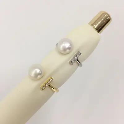 18K Real Gold Pearl Ring with Live Broadcast Cross Border Design