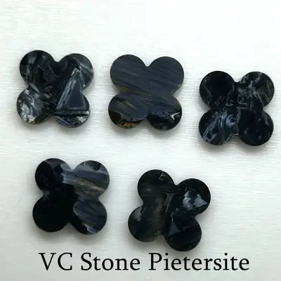 Silver Obsidian Four-Leaf Clover Bracelets