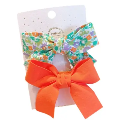 Children's Floral Bow Hairpins for Girls