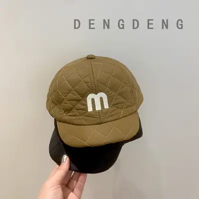 Baby Warm Quilted Cap with M Logo Autumn Winter