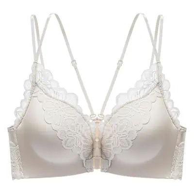 Leopard Print Front Button Beautiful Back Small Breast Push-Up No Wire Bra Breast Reduction Lace Seamless Sexy Sexy Intimates for Women