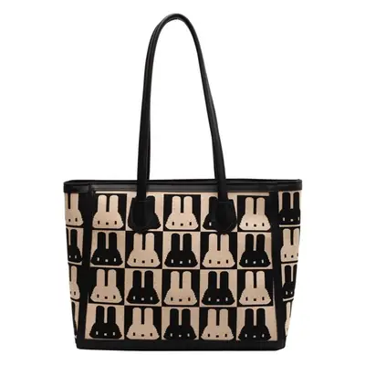 Women's Canvas Bottle Print Shoulder Bag Large Capacity