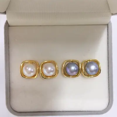 Natural Pearl Earrings for Women 18K Gold Filled