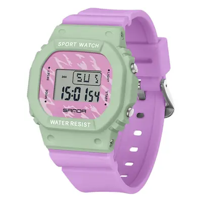 Sanda New Small Square Multi-Function Electronic Watch Sports Waterproof Luminous