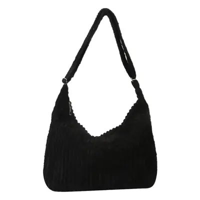 Blue Corduroy Shoulder Tote Bag for Women