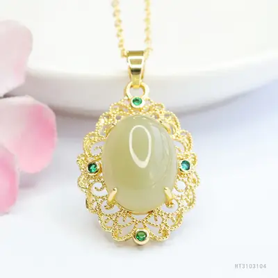 Guan Yu Jade Pendant Clear Water Material Necklace