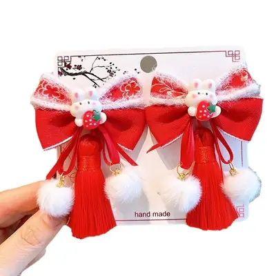 2026 Red Traditional Tassel Hairpin for Girls