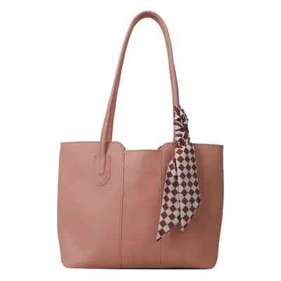 Large Capacity Women's Tan Silk Scarf Tote Bag
